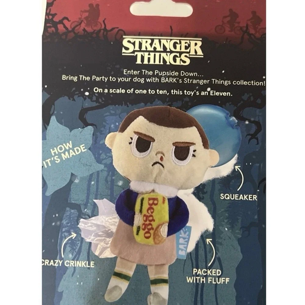Bark Stranger Things Eleven Off-Leash Plush Dog Toy Squeaker Crinkle XS-M 0-50lb